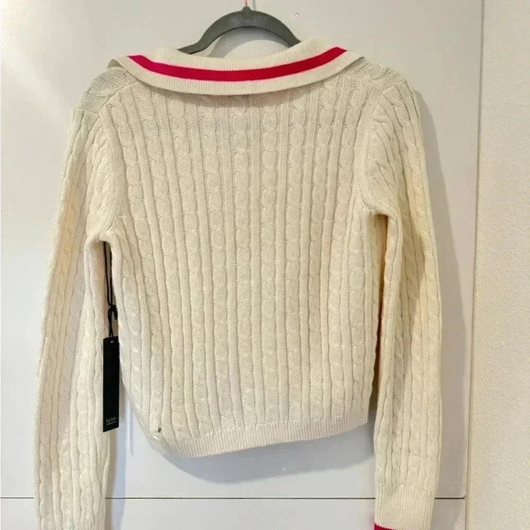 Nicole Miller Cable Knit Polo Long Sleeve - Picture 2 of 4